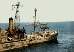 El USS Liberty tras el ataque, 8 de junio 1967